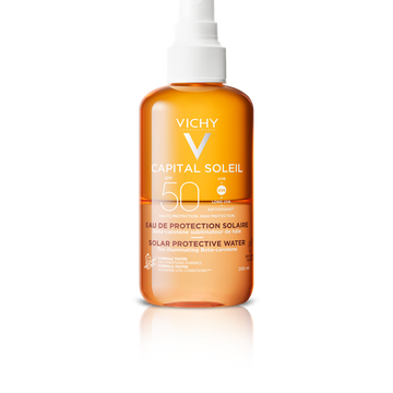 Vichy Capital Soleil Protective Water SPF50+ Νερό Προστασίας Για Λαμπερό Μαύρισμα 200ml